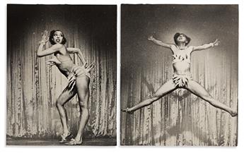 Baker, Josephine (1906-1975) & Billie Holiday (1915-1959) Seven Press Photos on Four Sheets, 1936 & 1949.